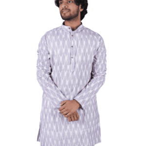 Elegant Ikat Printed Cotton Kurta for Men - Image 1