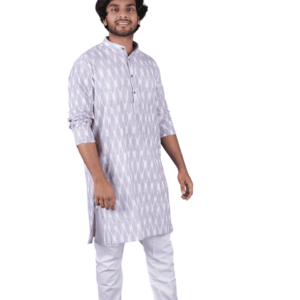 Elegant Ikat Printed Cotton Kurta for Men - Image 3